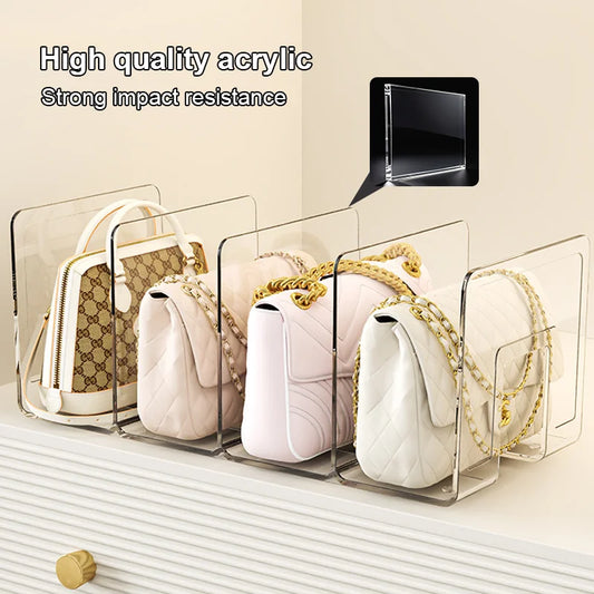 Thickened Bag Storage Divider Rack, Acrylic Handbag Storage Rack