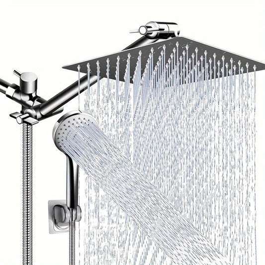 Bathroom chrome plated concealed stainless steel pressurized shower set, w/extended lever arm