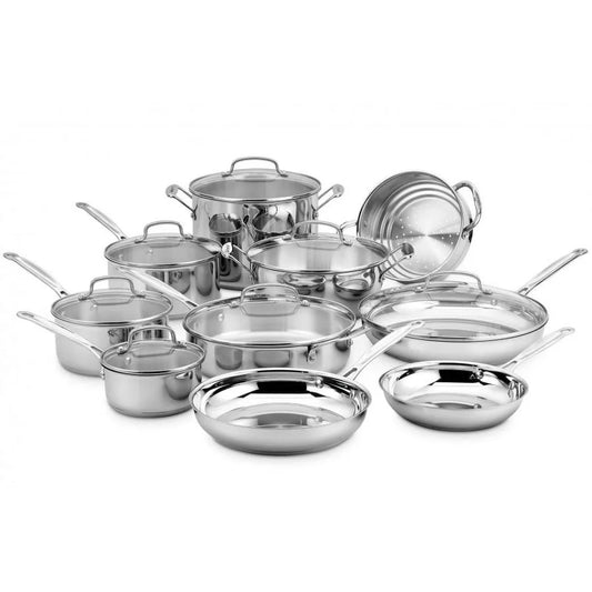 Stainless Steel Induction Cookware Set, 17 Pieces