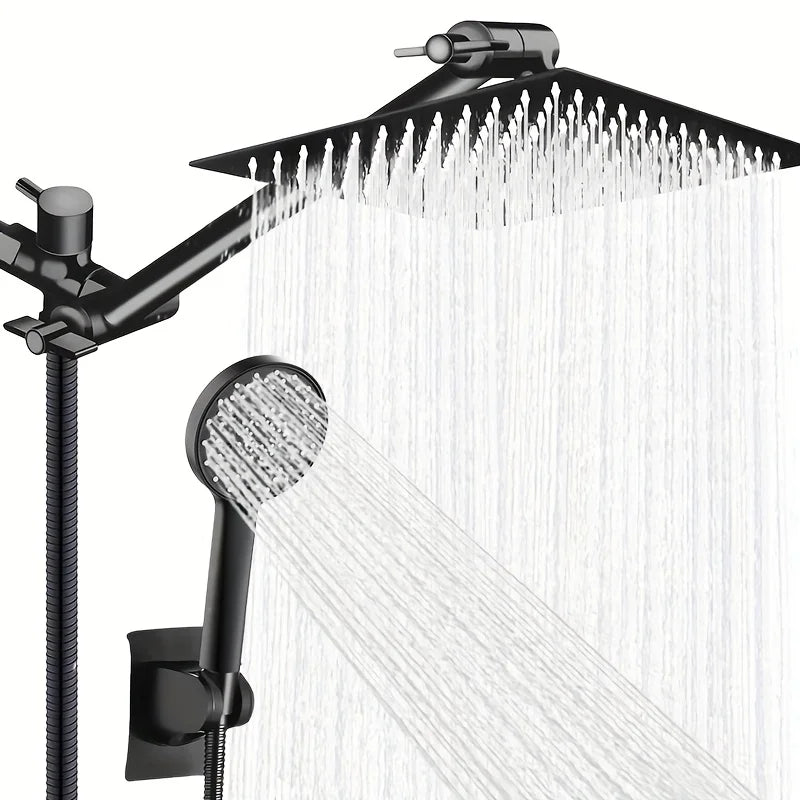 Bathroom chrome plated concealed stainless steel pressurized shower set, w/extended lever arm