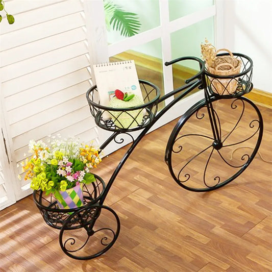 3 Tier Bicycle Plant Stand Wrought Iron Tricycle Planter