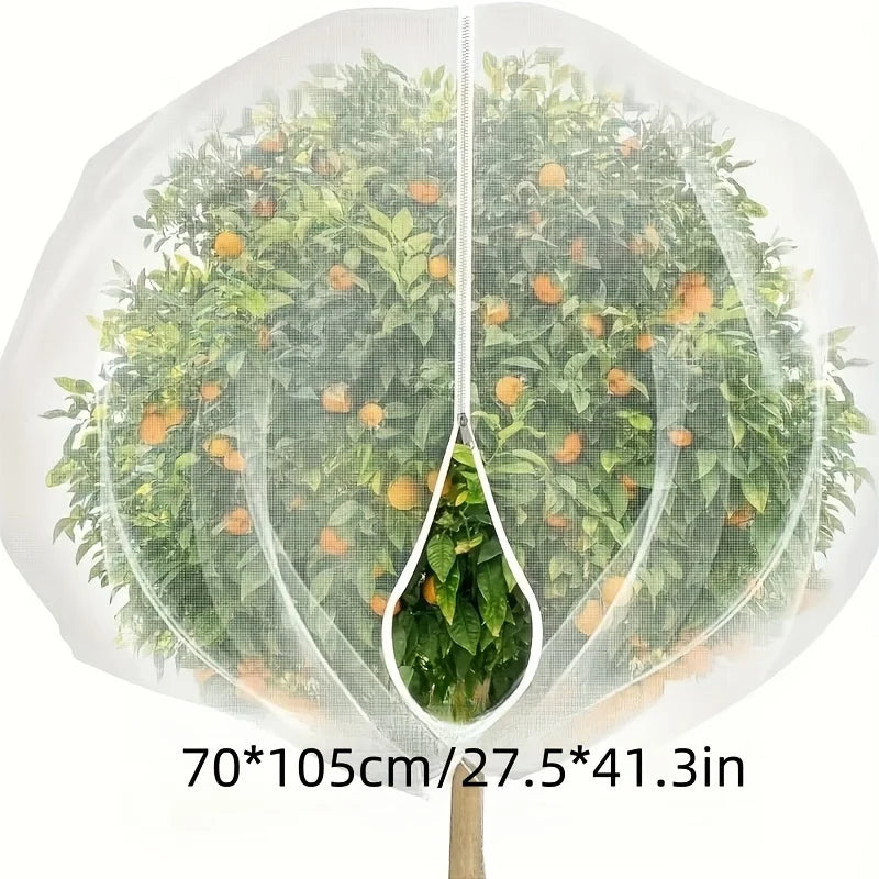 Fruit Tree Netting Covers W/Zipper & Drawstring Closure. Heavy-Duty PE Proof Net
