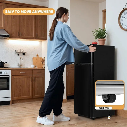 4.5 Cu.Ft Mini Fridge with Freezer, Small Refrigerator W/2 Doors for Kitchen, Dorm, Office