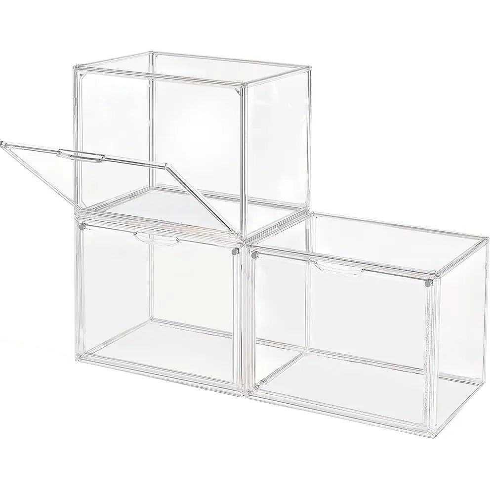 1pc/3pcs Clear Large Capacity Storage Box Organizer For Figures, Bags or Makeup