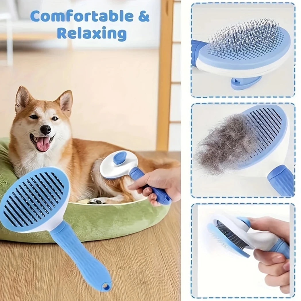 7 Pack Pet Grooming Set, Hair Removal Comb for Dog, Flea Comb, Shampoo Brush, Pet Nail Clippers, Toothbrush Set