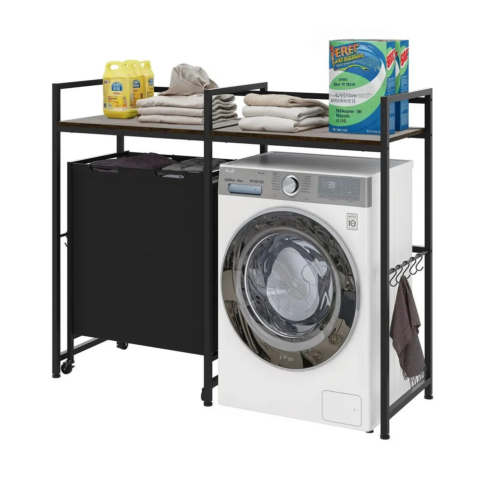 Over Washing Machine Shelf Storage w/Wheels, Utility Rack Bathroom