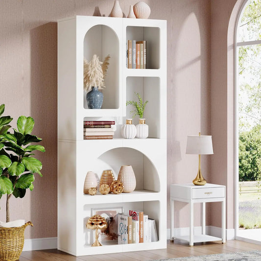 Tall Geometric Arched Bookshelf, 70.87"