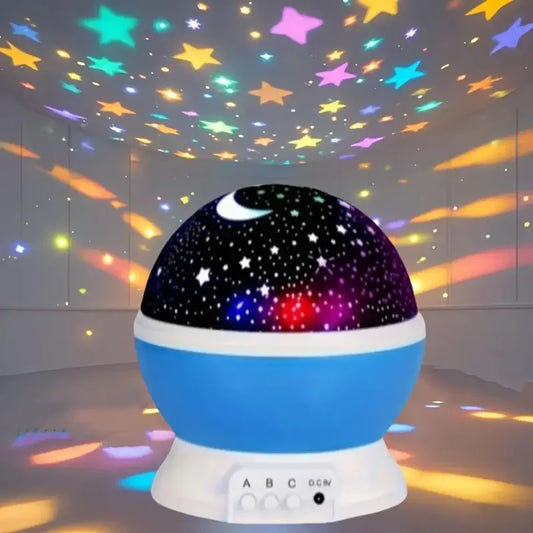 USB Powered Starry Night light Projector W/Moon and Stars-360 degrees rotatable