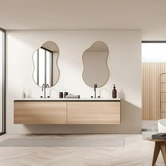 Asymmetrical Wall Mirror Gold 20" x 36"