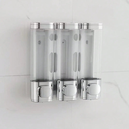 3 in 1 Chamber Wall Mounted Bathroom Shower Pump Dispenser, Organizer