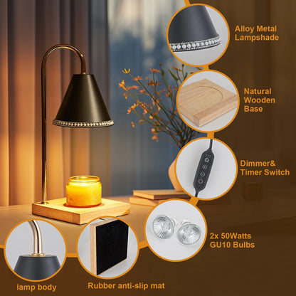 New Pearl Candle Warmer Lamp W/Timer, Electric Candle Warmer Light, Modern Vintage