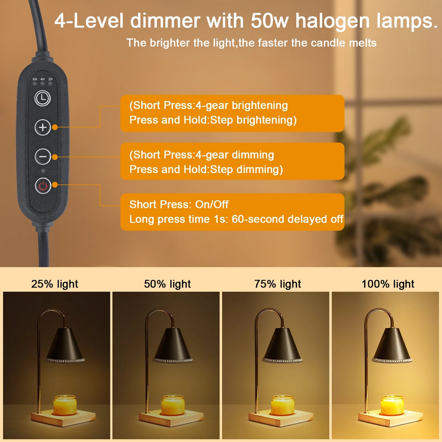 New Pearl Candle Warmer Lamp W/Timer, Electric Candle Warmer Light, Modern Vintage