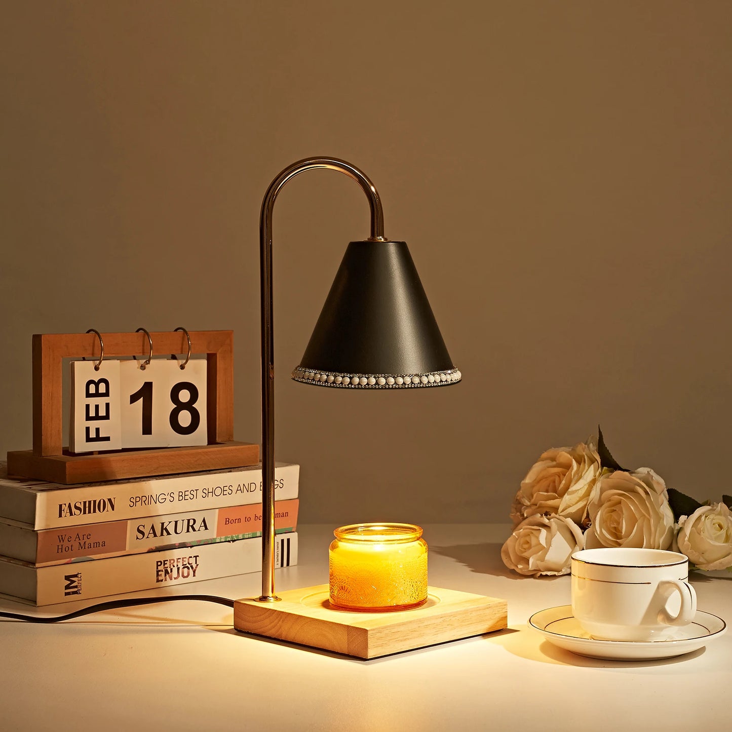 New Pearl Candle Warmer Lamp W/Timer, Electric Candle Warmer Light, Modern Vintage