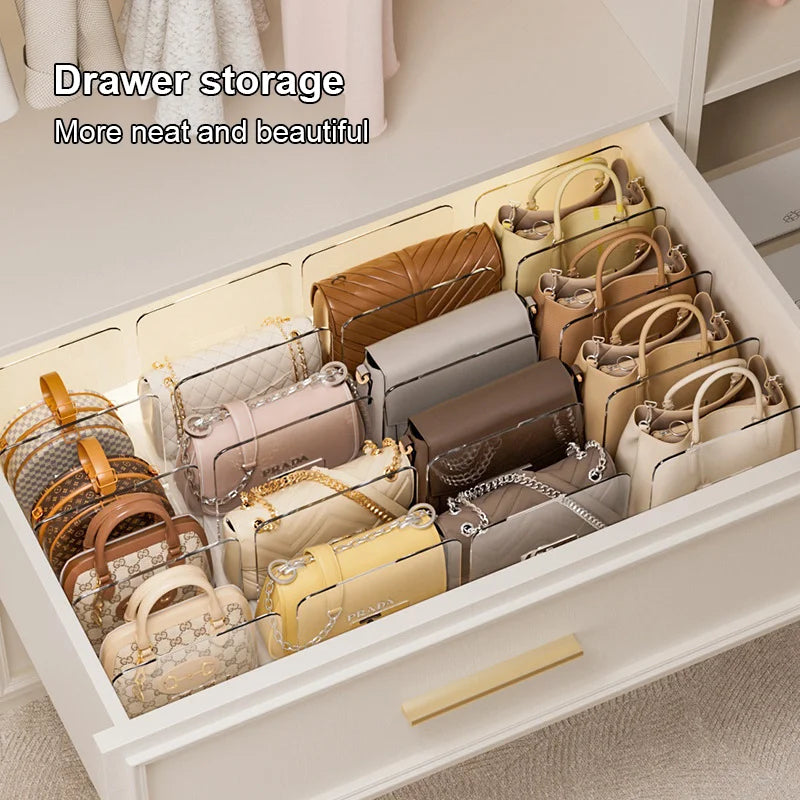 Thickened Bag Storage Divider Rack, Acrylic Handbag Storage Rack