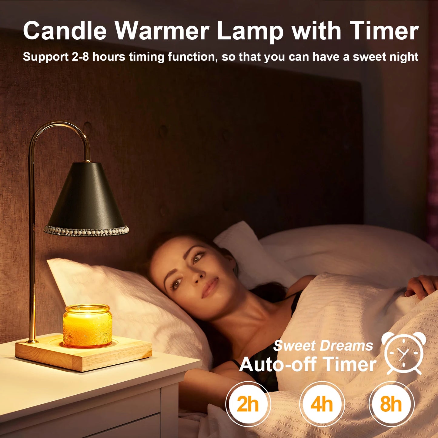 New Pearl Candle Warmer Lamp W/Timer, Electric Candle Warmer Light, Modern Vintage