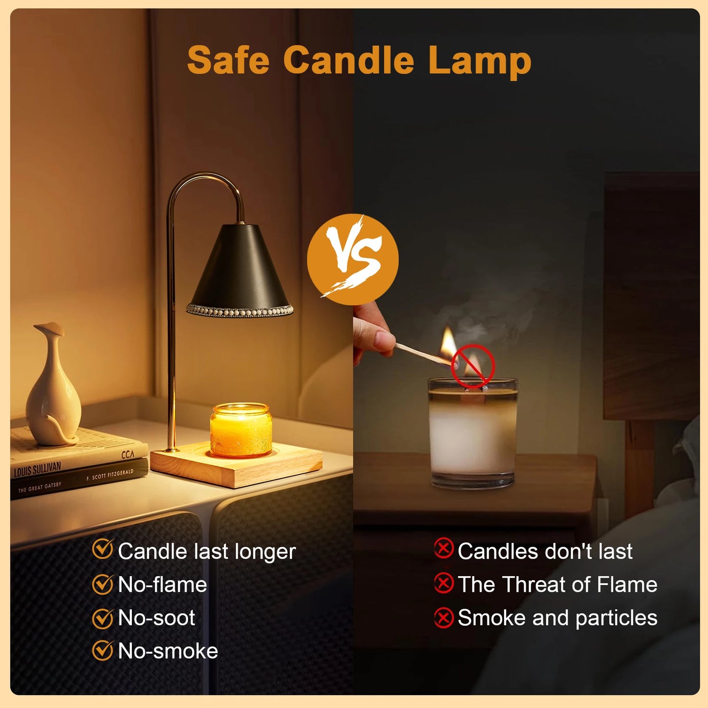 New Pearl Candle Warmer Lamp W/Timer, Electric Candle Warmer Light, Modern Vintage