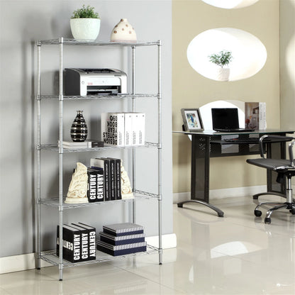 XM-304B Rectangle Carbon Steel Metal Assembly 5 Shelf Storage Rack