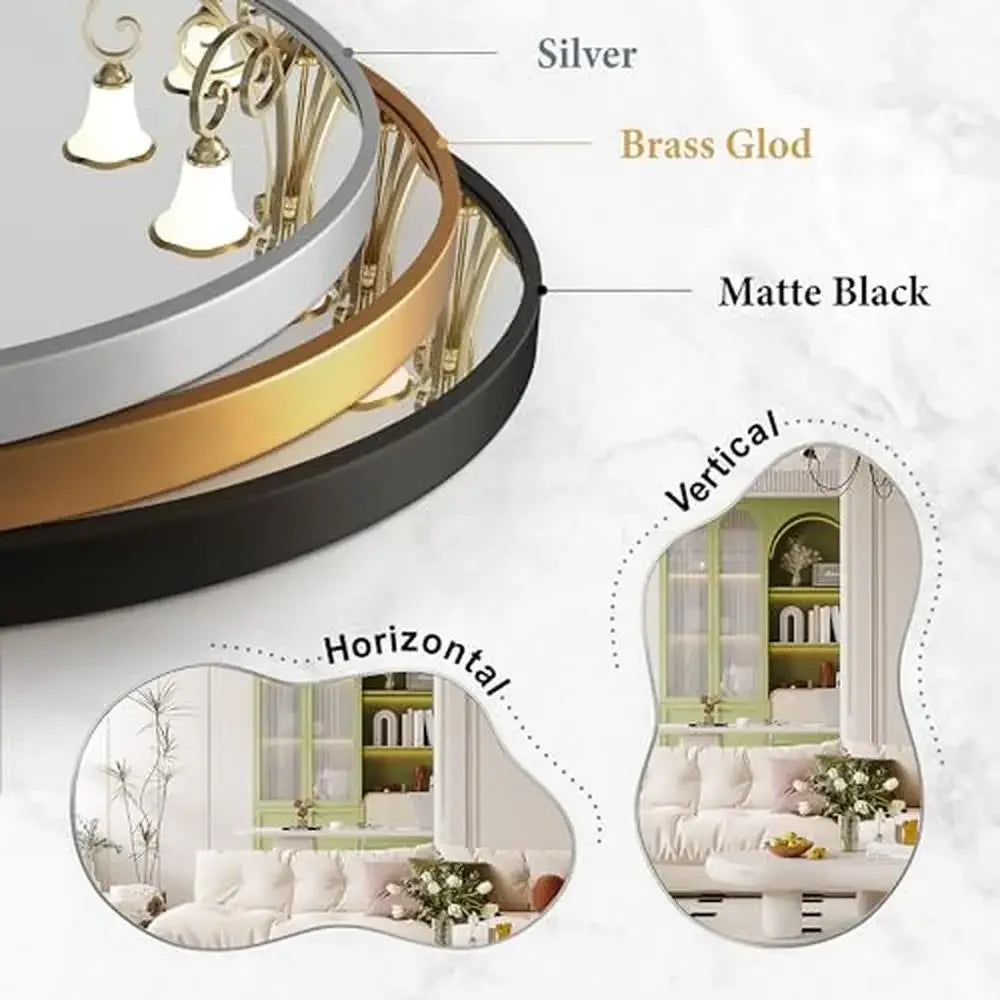 Asymmetrical Wall Mirror Gold 20" x 36"