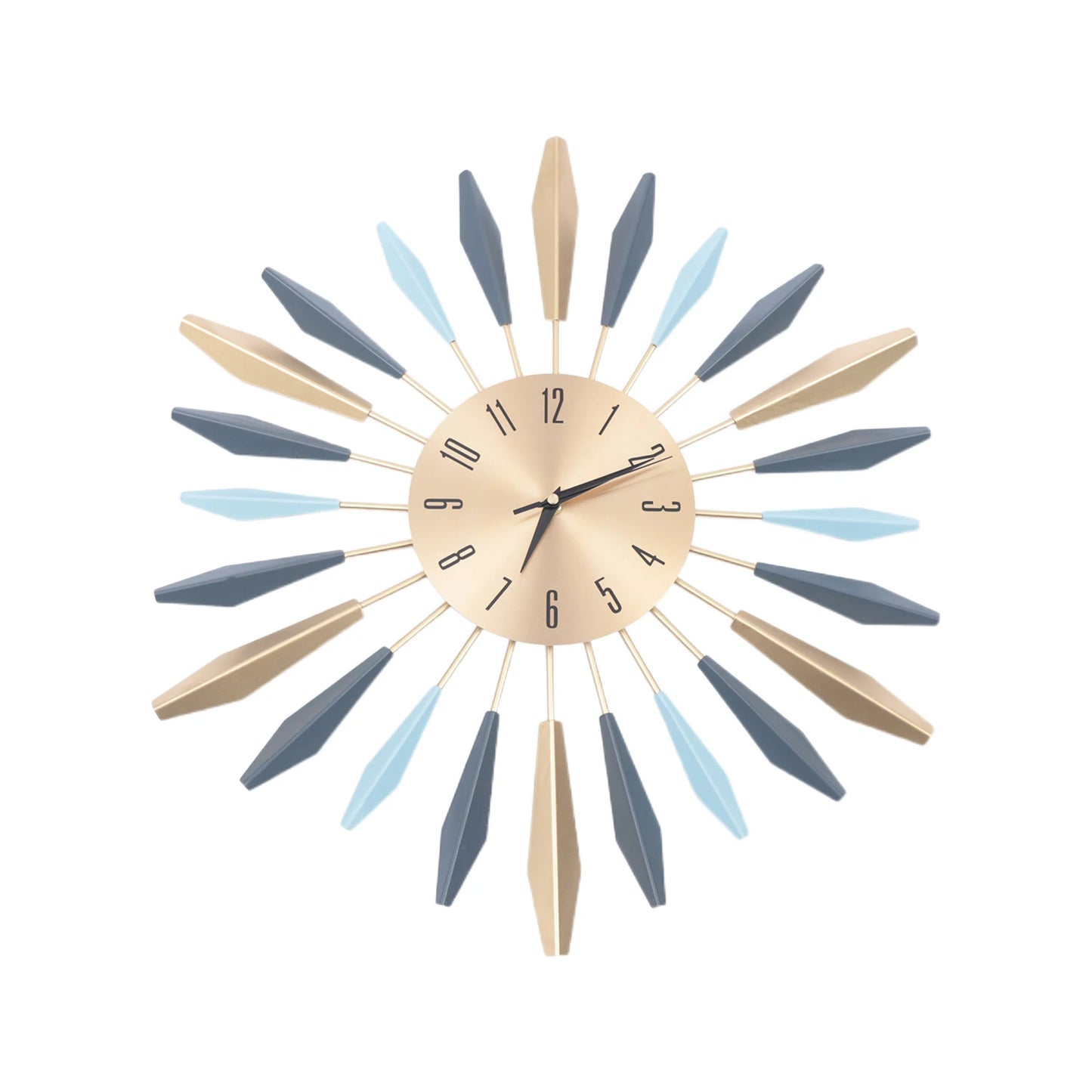 21.65" Mid Century Wall Clock, Silent Metal Decorative Clock