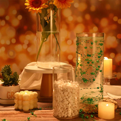 Glass Cylinder Vase Set, Clear Floating Candle Holder and Flowers