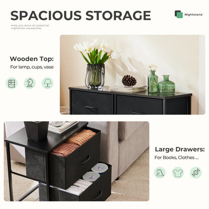 Cabinet Layers Set of 2 drawers, Living Room, and Bedside Table.