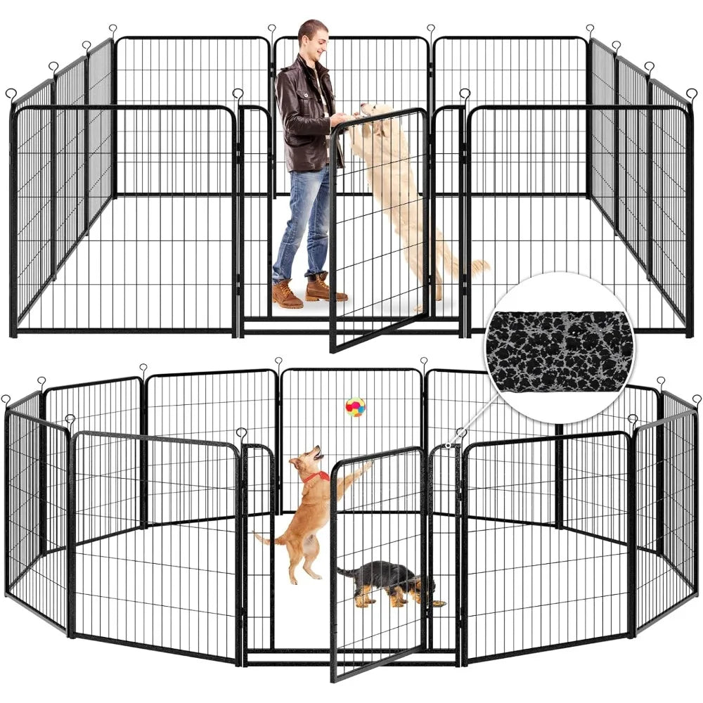 Dog Playpen Outdoor Extra Wide 12 Panels Heavy Duty Anti-Rust Coating Dog Fence 40" Height