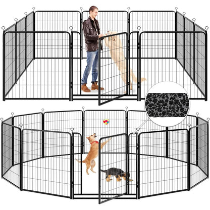Dog Playpen Outdoor Extra Wide 12 Panels Heavy Duty Anti-Rust Coating Dog Fence 40" Height