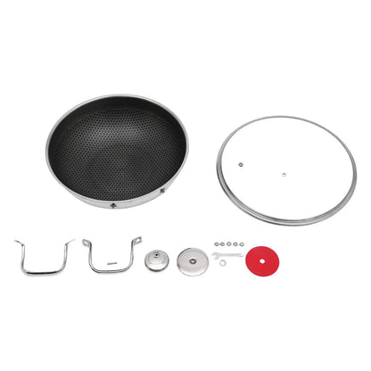 Stainless Steel Non-Stick Frying Pan w/Lid and Carrying Handle