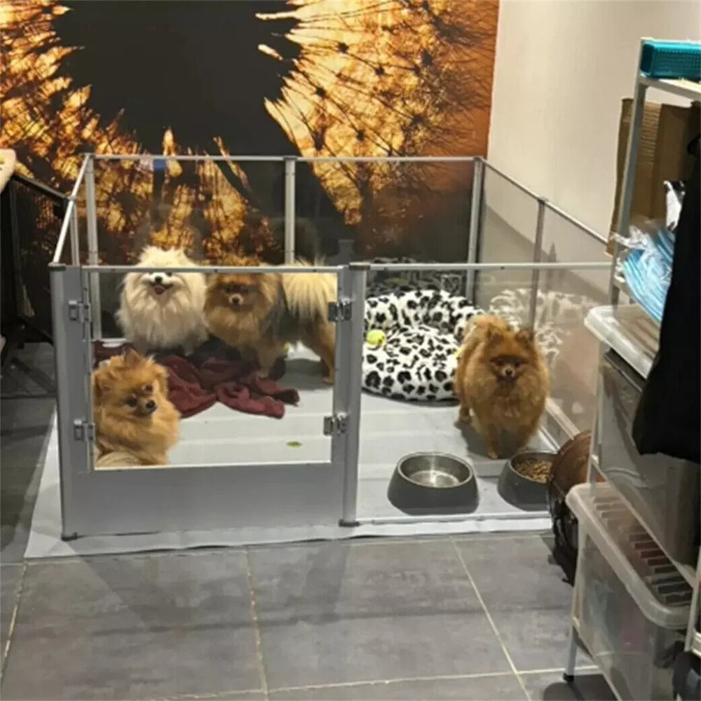 1Pc Large Acrylic Dog Playpen Cage, Indoor Enclosure, Waterproof Fertility Pad