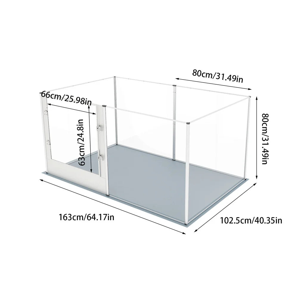 1Pc Large Acrylic Dog Playpen Cage, Indoor Enclosure, Waterproof Fertility Pad