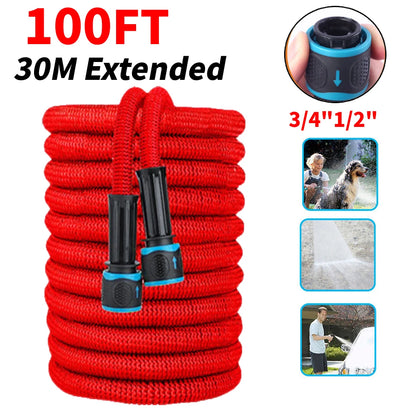 25FT Extendable Garden Water Hose Durable TPE High Pressure Hose