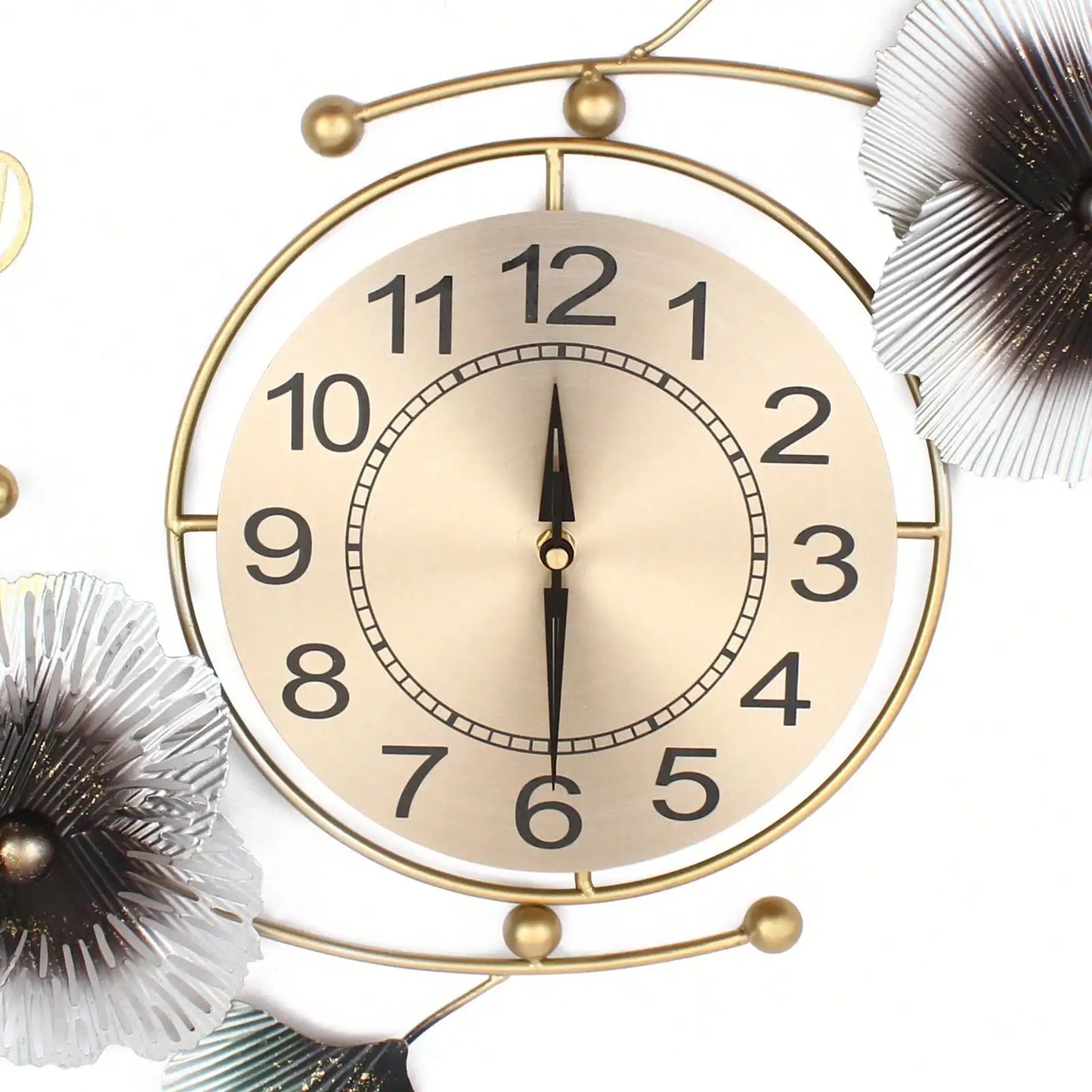 Large Luxury Ginkgo Leaf Mute Wall Clock 90*45cm