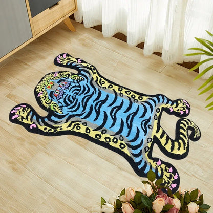 Bionic Tiger Decorative Rug-Unique Shaped Floor Mats for Living Room and Bedroom Decoration