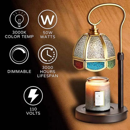 Electric Candle Warmer Lamp, Colored Glass Lamp