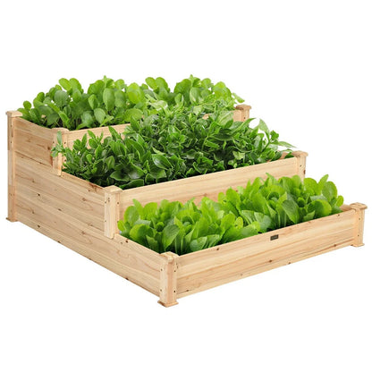3 Tier Wooden Elevated Vegetable/Flower Garden Bed Planter Kit