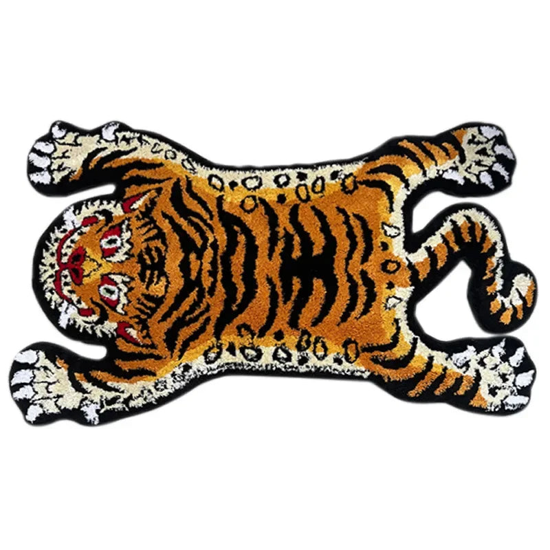 Bionic Tiger Decorative Rug-Unique Shaped Floor Mats for Living Room and Bedroom Decoration