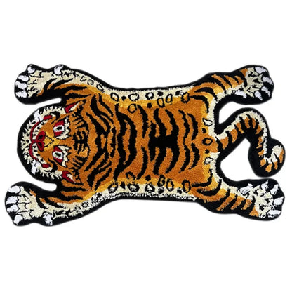 Bionic Tiger Decorative Rug-Unique Shaped Floor Mats for Living Room and Bedroom Decoration