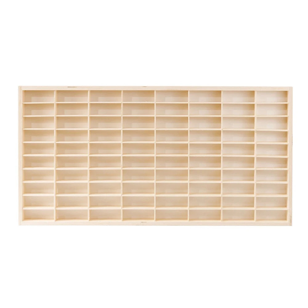 80 Grids for Hot Wheels, Diecast Car Matchbox 1/64 Wood Display Shelf