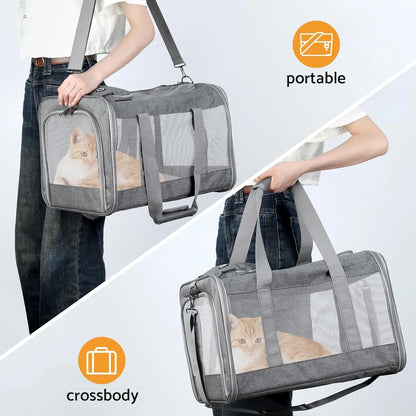 Airline Approved Pet Carrier for Cats, Dogs Soft Travel Bag W/Breathable Honeycomb Board