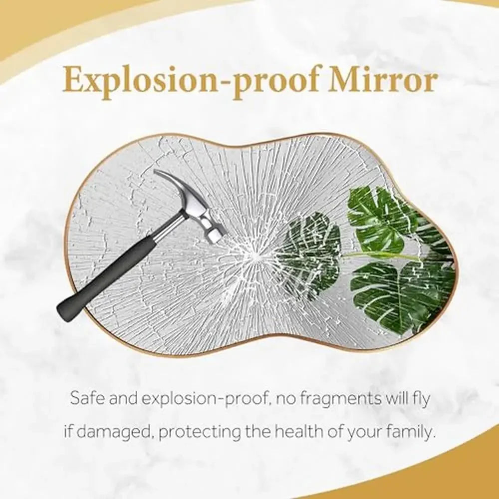 Asymmetrical Wall Mirror Gold 20" x 36"