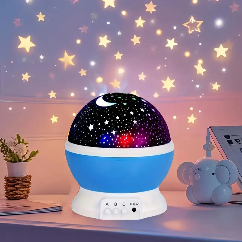 USB Powered Starry Night light Projector W/Moon and Stars-360 degrees rotatable