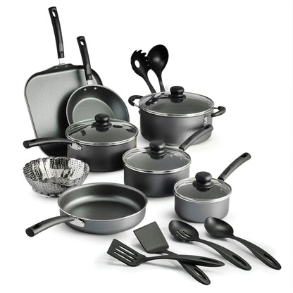 Stainless Steel nonstick Cookware W/Lids, Spoons, Ladle, Turners  18 Piece Set