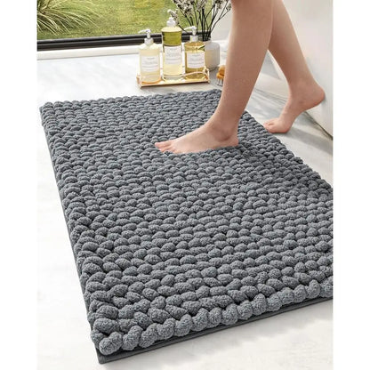 Super Absorbent Chenille Bathroom Rugs, Non Slip Thick Plush Mats