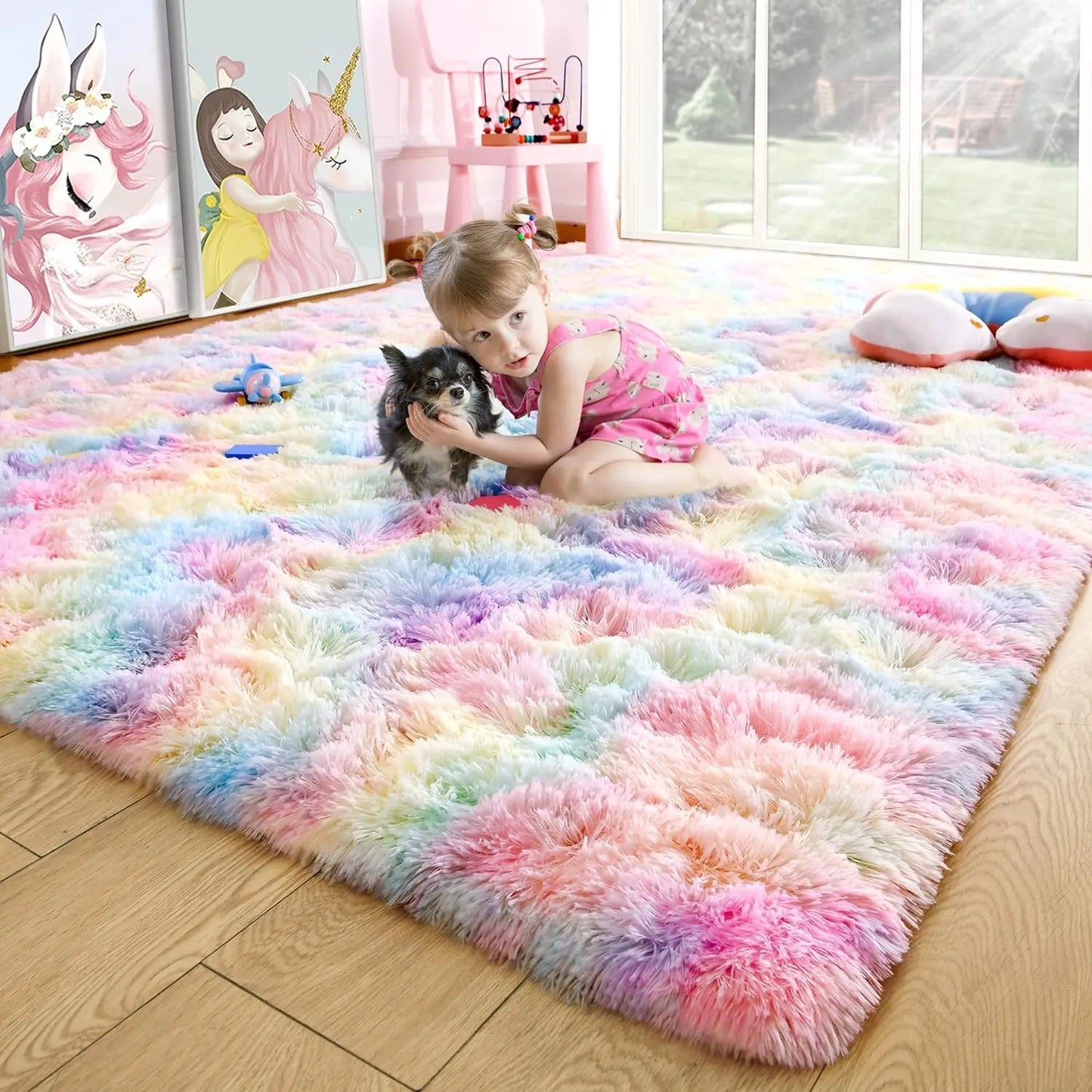 Fluffy area Rugs non slip and soft for kidsl