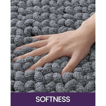 Super Absorbent Chenille Bathroom Rugs, Non Slip Thick Plush Mats