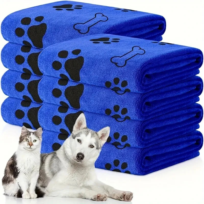 2pcs Soft Microfiber Dog Towels-Quick Dry, Absorbent Pet Bath & Grooming Towels