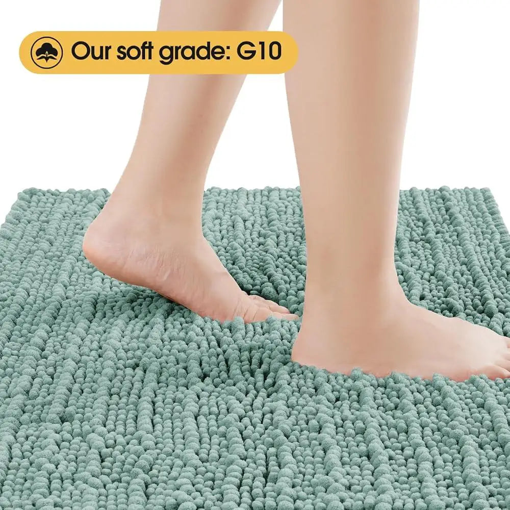 Ultra Soft Chenille Bathroom Rug Set Non Slip, Thick and Absorbent 3 Piece