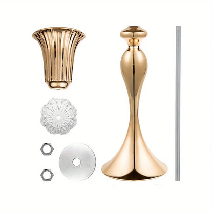 Crystal Flower Stands, Tall Metal Centerpiece Vases