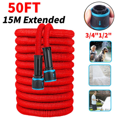 25FT Extendable Garden Water Hose Durable TPE High Pressure Hose