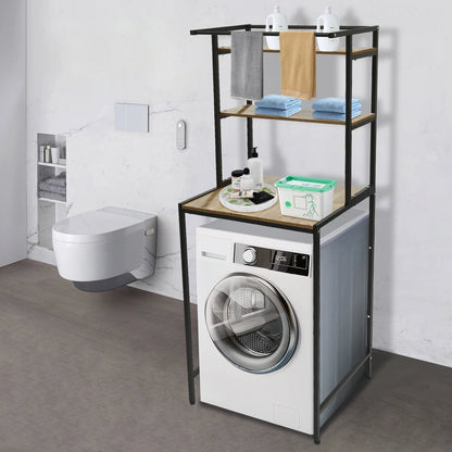 Three-tier Washer and Dryer Storage Rack Veneering Technology Withstands 22 lbs Each Tier